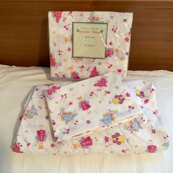 Laura Ashley FULL Size Princess Fairies Cotton Sheet Set - Picture 2 of 6